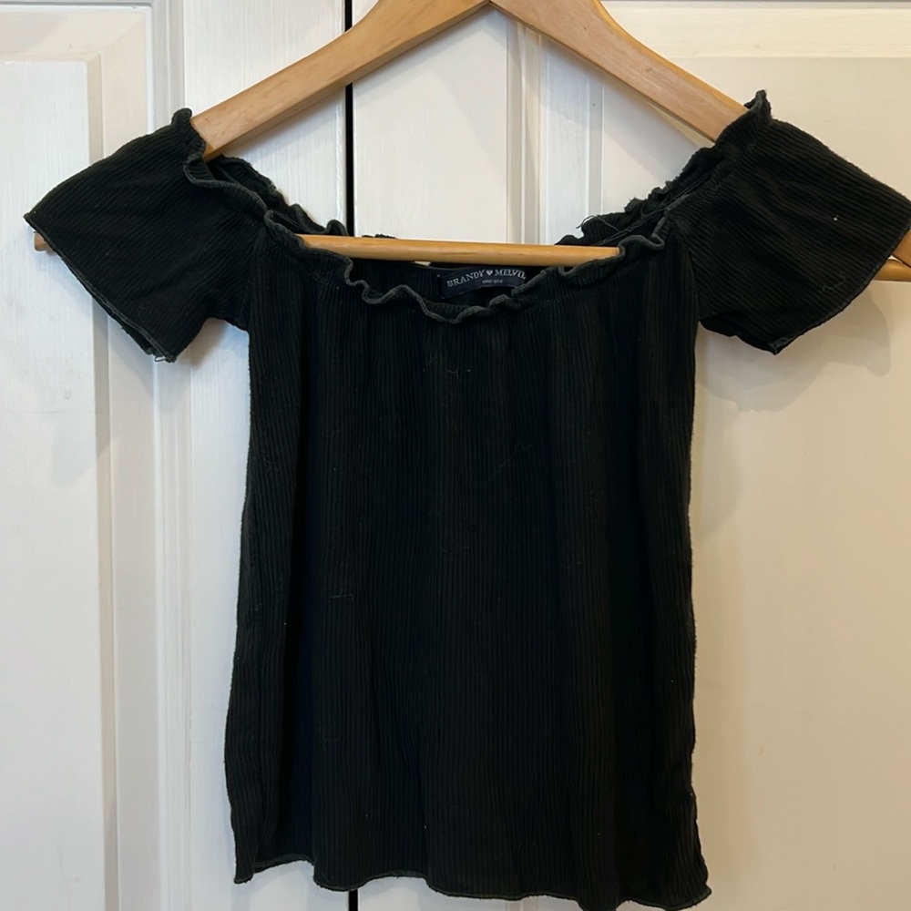 Vintage Black Brandy Melville Off-the-shoulder Top